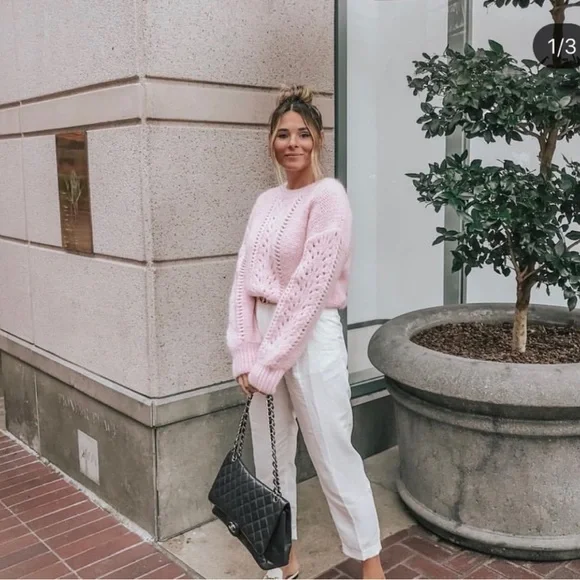 & Other Stories Pink Mohair Eyelet Sweater - Picture 8 of 12